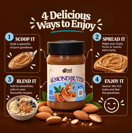 Spoonful of smooth roasted almond butter