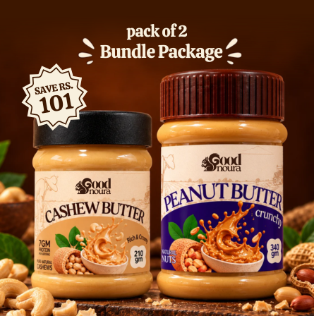The Cashew & Crunch Duo - Cashew Butter (210g) + Crunchy Peanut Butter (340g)