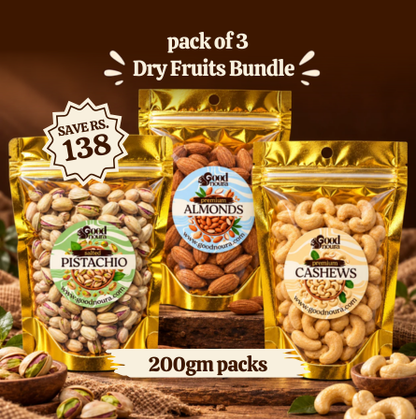 The Royal Trio Family Pack - Cashew, Pistachio & Almond (200g each)