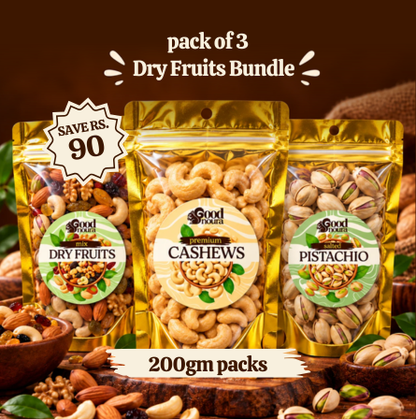 The Signature Mix Family Pack - Cashew, Pistachio & Mixed Dry Fruit (200g each)
